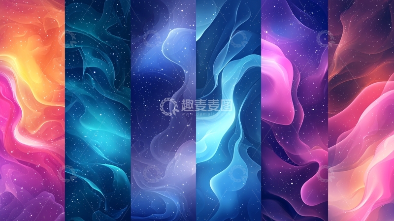 高清大图下载【趣麦麦图】梦幻色彩渐变抽象背景图