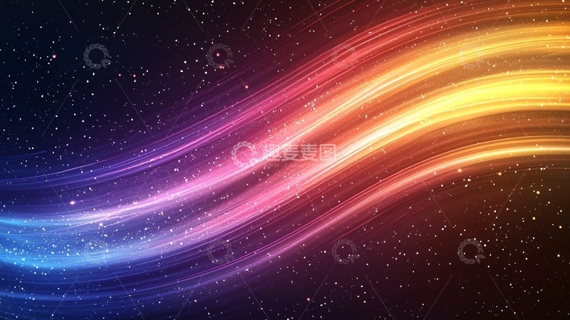 高清大图下载【趣麦麦图】彩虹星空背景素材