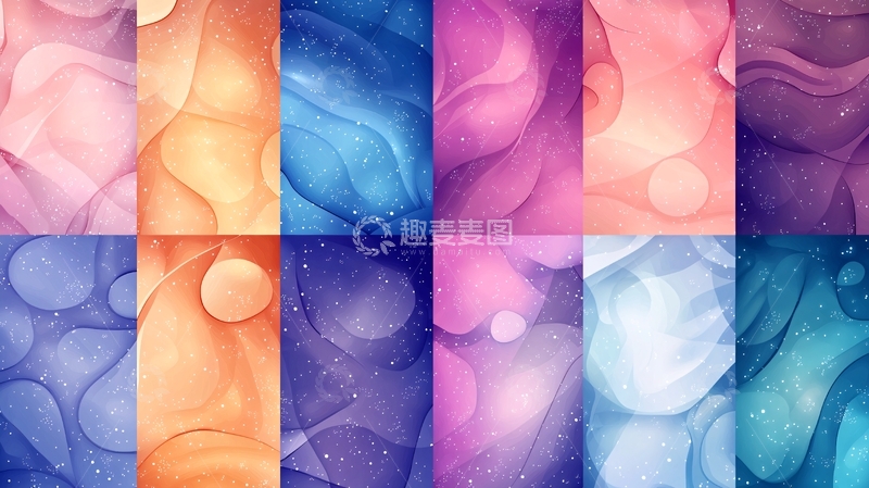 高清大图下载【趣麦麦图】抽象流体渐变背景素材