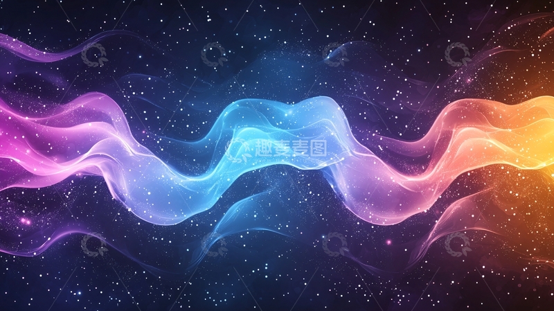 高清大图下载【趣麦麦图】梦幻星空波浪流光背景