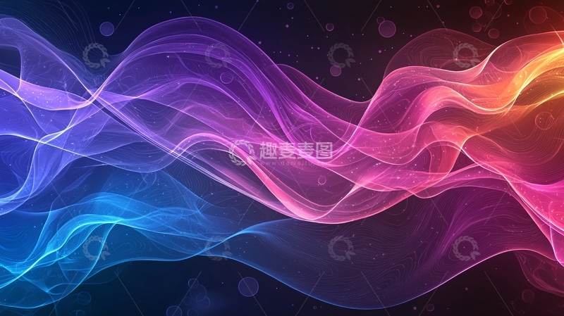 高清大图下载【趣麦麦图】抽象波浪线条背景素材