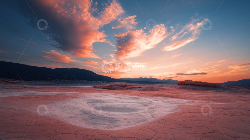 高清大图下载【趣麦麦图】夕阳下的沙漠风景