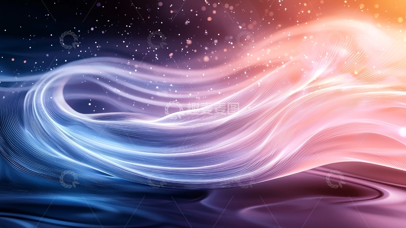 高清大图下载【趣麦麦图】梦幻色彩流动线条背景