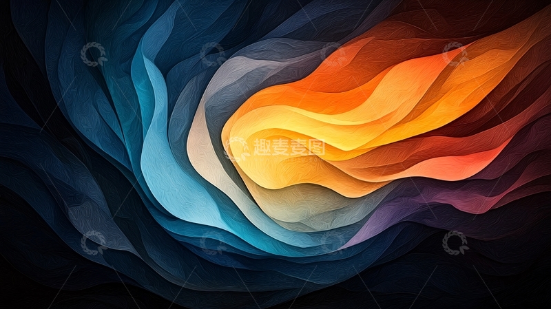 高清大图下载【趣麦麦图】色彩渐变抽象波浪纹理背景
