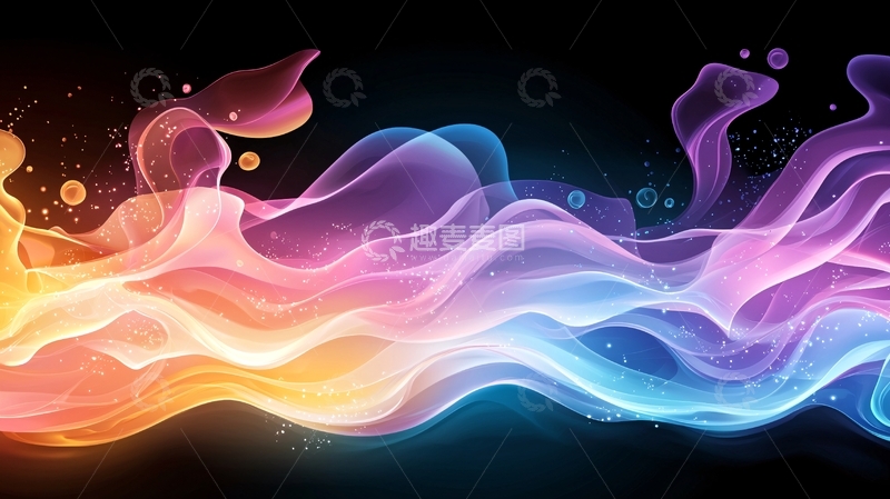 高清大图下载【趣麦麦图】梦幻色彩流动抽象背景