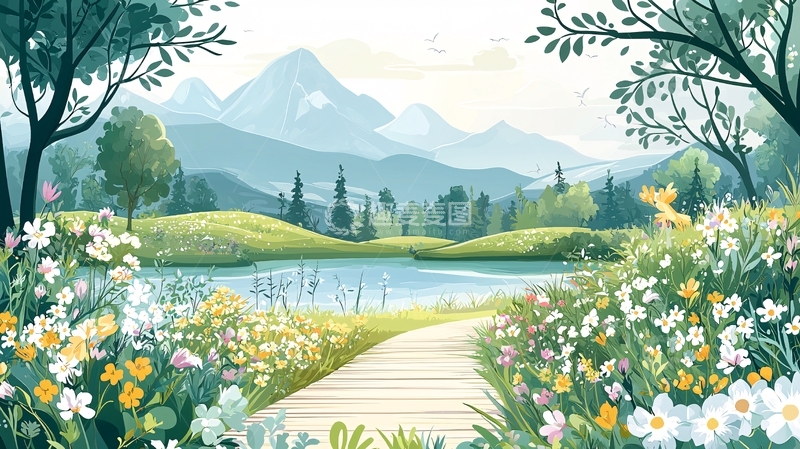 高清大图下载【趣麦麦图】宁静的湖光山色