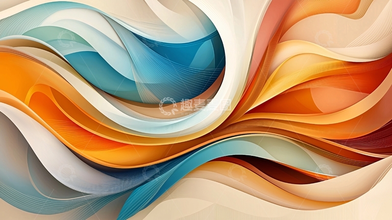 高清大图下载【趣麦麦图】抽象波浪色彩艺术背景