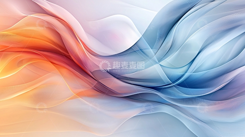 高清大图下载【趣麦麦图】抽象流动线条艺术背景