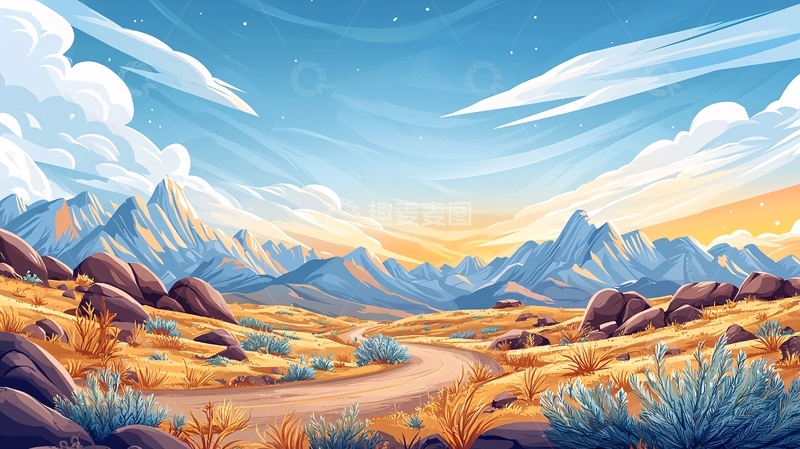 高清大图下载【趣麦麦图】开阔的雪山景观