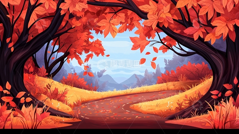 高清大图下载【趣麦麦图】秋季森林小路