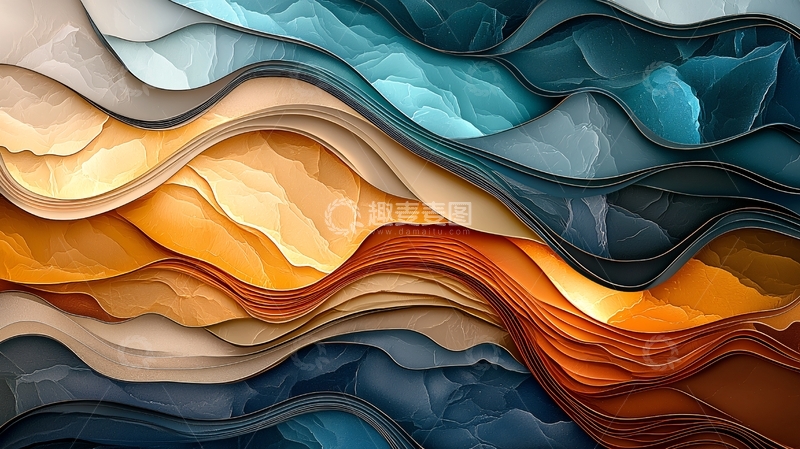高清大图下载【趣麦麦图】抽象波浪纹理背景素材