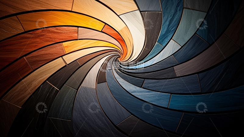 高清大图下载【趣麦麦图】螺旋渐变色彩拼接背景