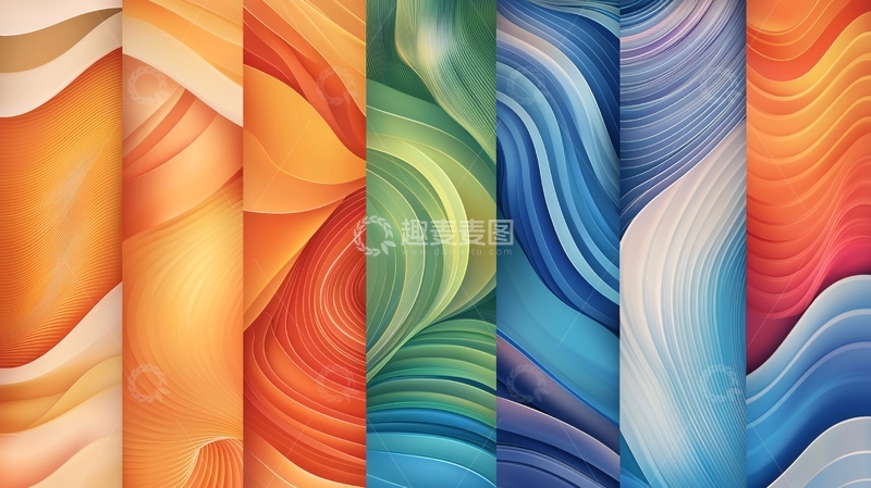 高清大图下载【趣麦麦图】抽象波浪线条背景素材