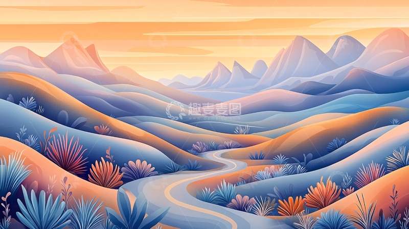 高清大图下载【趣麦麦图】色彩鲜艳的山脉景色