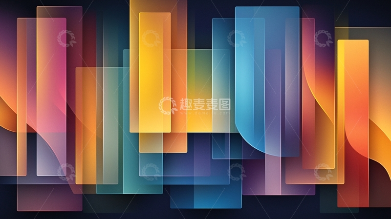 高清大图下载【趣麦麦图】抽象色彩渐变条纹背景