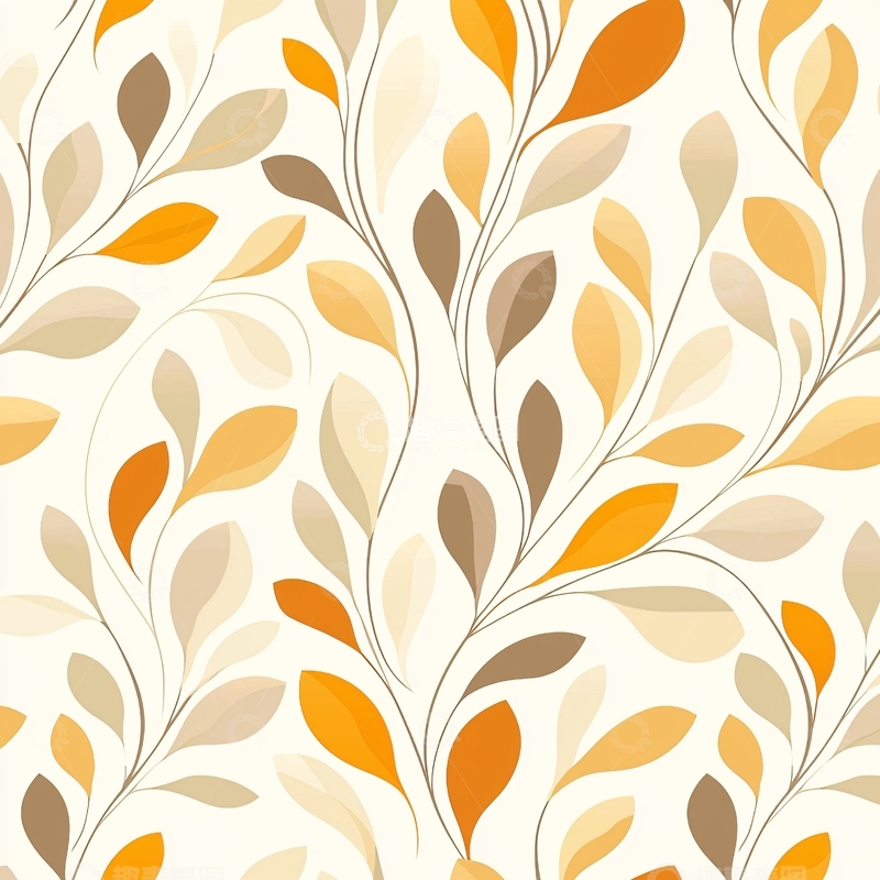 高清大图下载【趣麦麦图】秋日树叶抽象图案背景