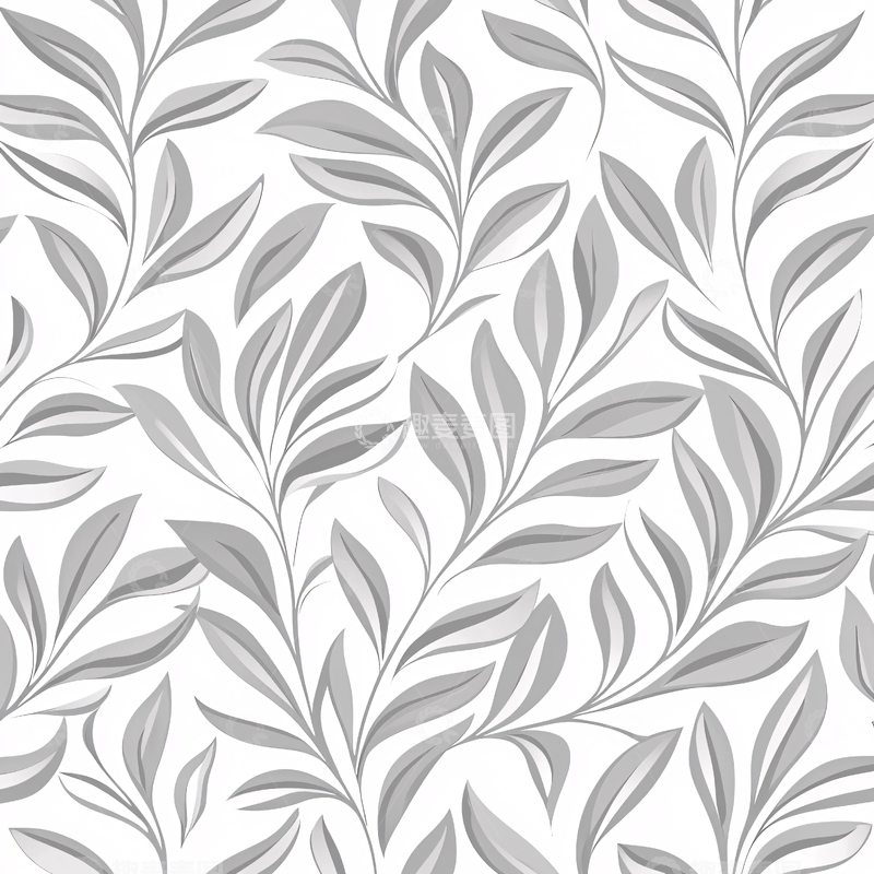高清大图下载【趣麦麦图】灰色叶子图案背景素材