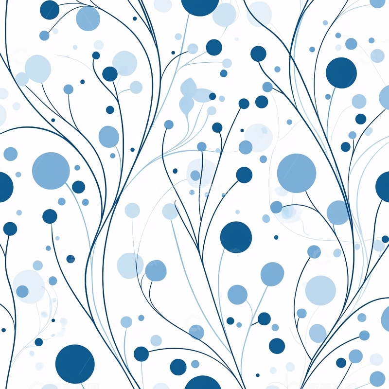 高清大图下载【趣麦麦图】蓝色抽象植物花纹背景