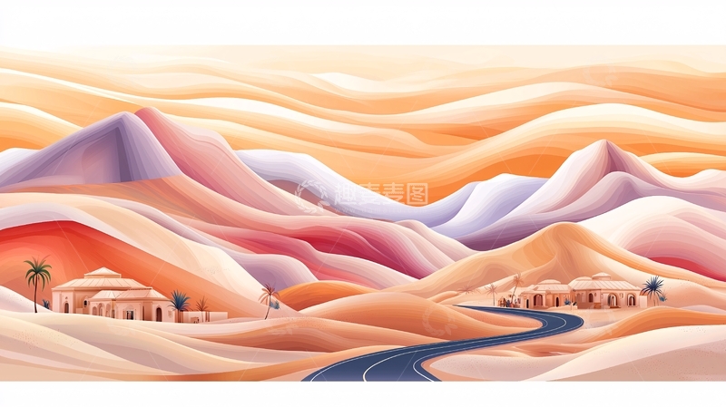 高清大图下载【趣麦麦图】抽象山脉风景