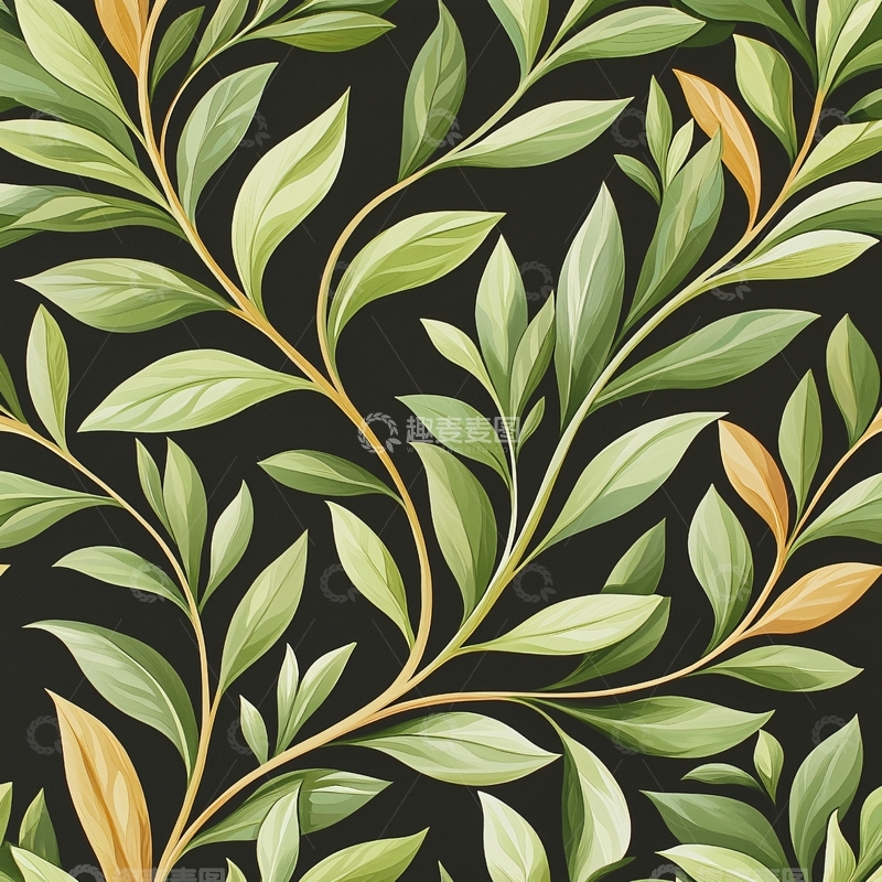 高清大图下载【趣麦麦图】绿色植物枝叶背景图案