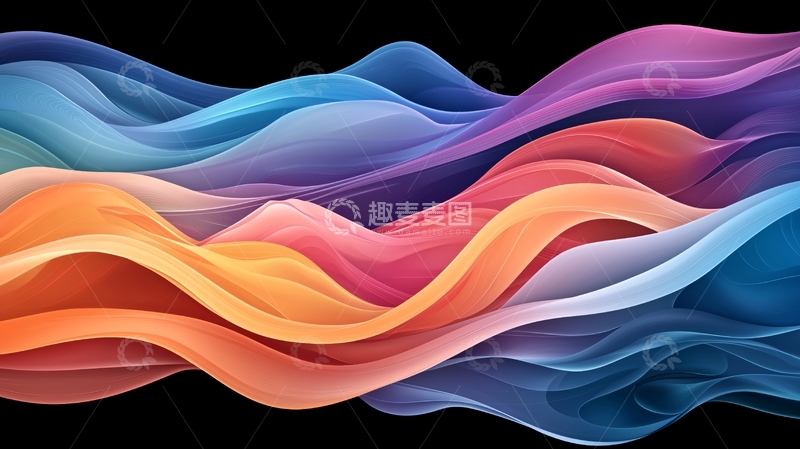 高清大图下载【趣麦麦图】色彩流动抽象波浪背景