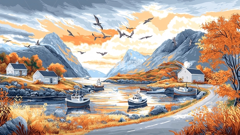 高清大图下载【趣麦麦图】湖光山色秋意浓