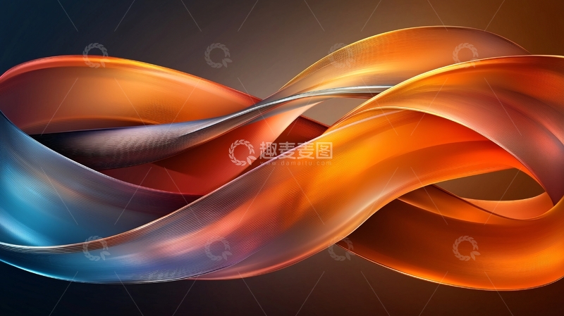 高清大图下载【趣麦麦图】抽象流线型动态曲线背景