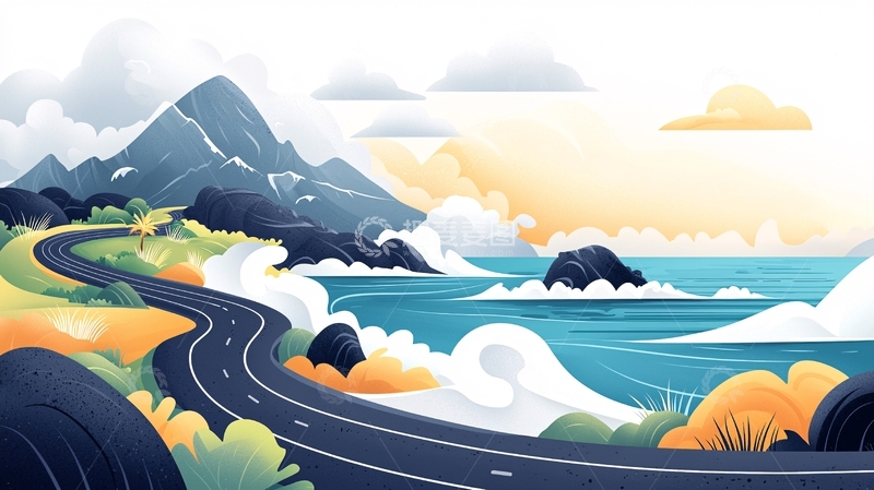 高清大图下载【趣麦麦图】蜿蜒的海岸公路