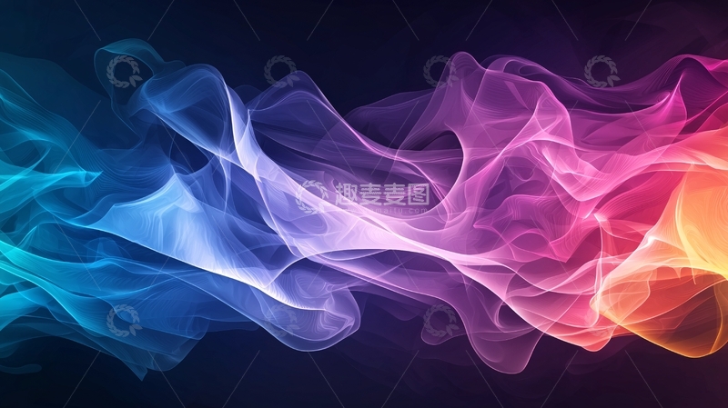 高清大图下载【趣麦麦图】抽象色彩流动线条背景图