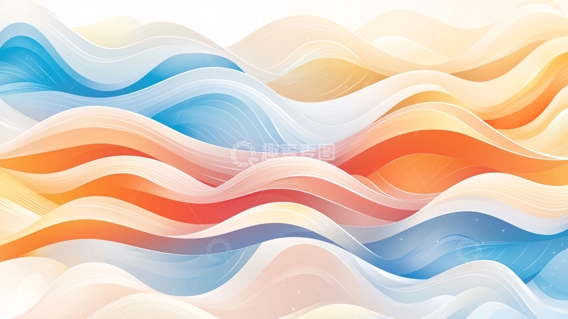 高清大图下载【趣麦麦图】抽象波浪线条背景图