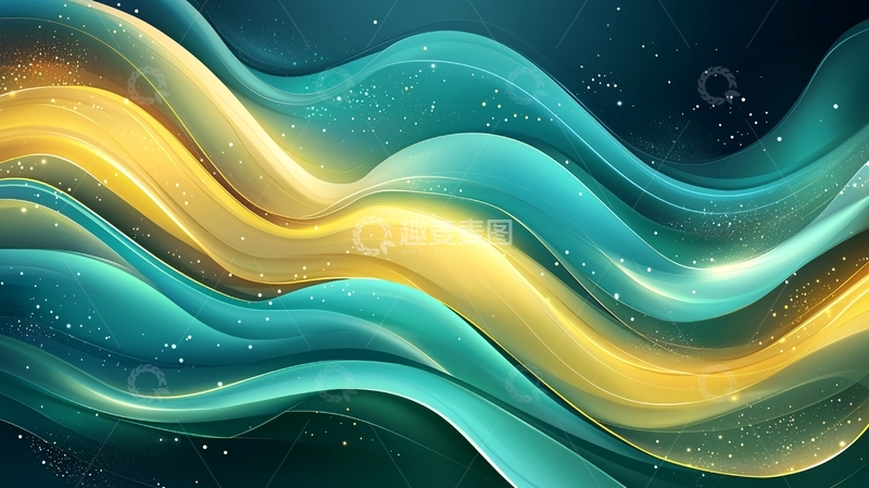 高清大图下载【趣麦麦图】梦幻波浪星空背景素材