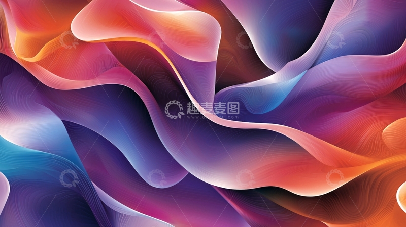高清大图下载【趣麦麦图】抽象波浪线条艺术背景