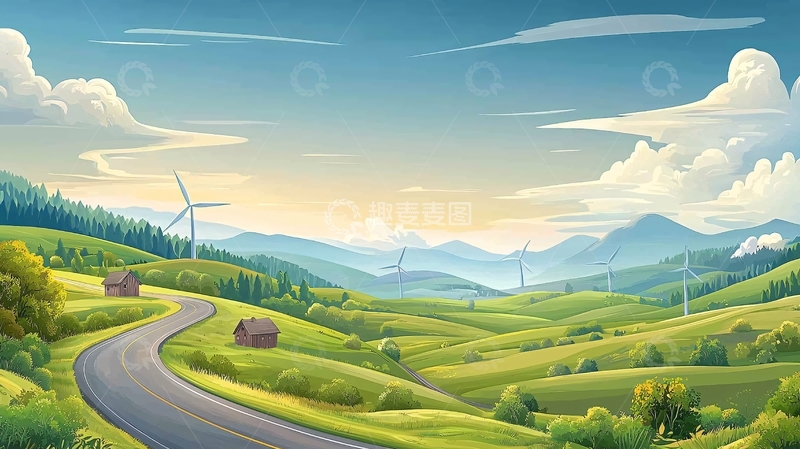 高清大图下载【趣麦麦图】绿色山丘绵延