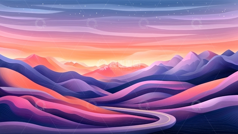 高清大图下载【趣麦麦图】色彩斑斓的山脉景观