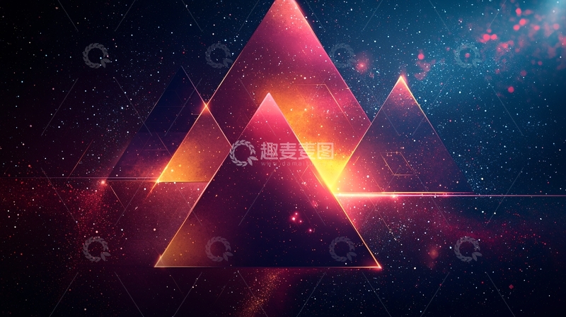 高清大图下载【趣麦麦图】梦幻三角形星空背景