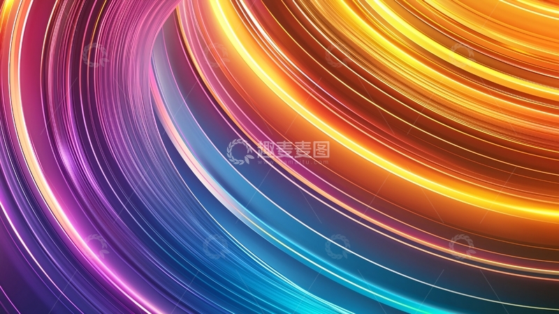 高清大图下载【趣麦麦图】动感色彩流动线条背景