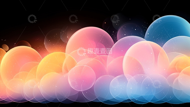 高清大图下载【趣麦麦图】梦幻泡泡背景素材