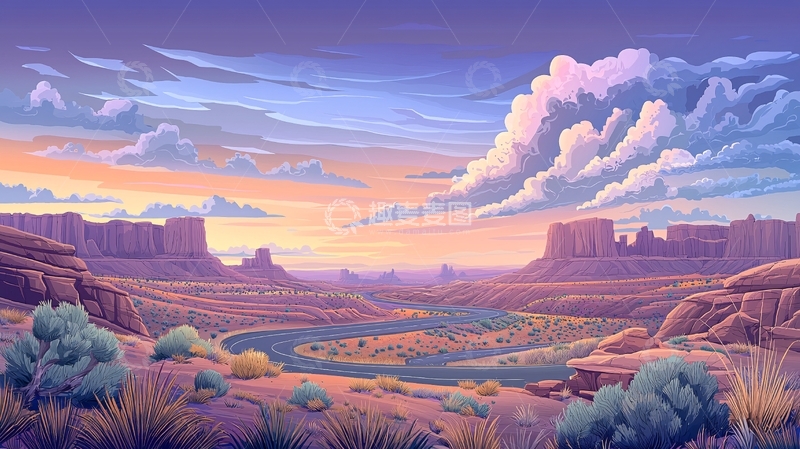 高清大图下载【趣麦麦图】紫色峡谷风景