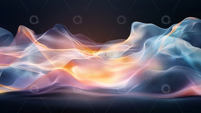 高清大图下载【趣麦麦图】抽象波浪线条艺术背景
