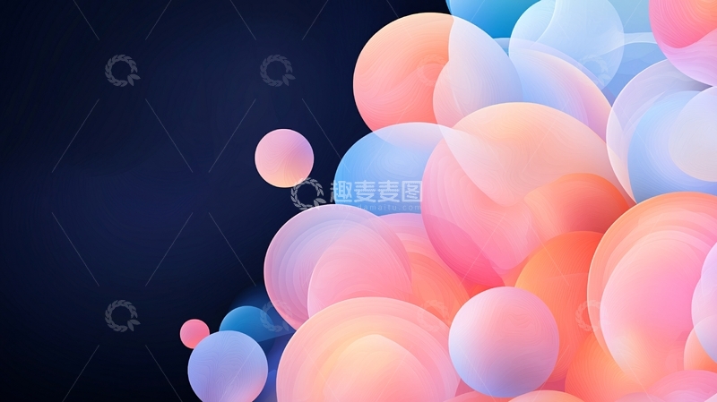 高清大图下载【趣麦麦图】抽象渐变球体背景图