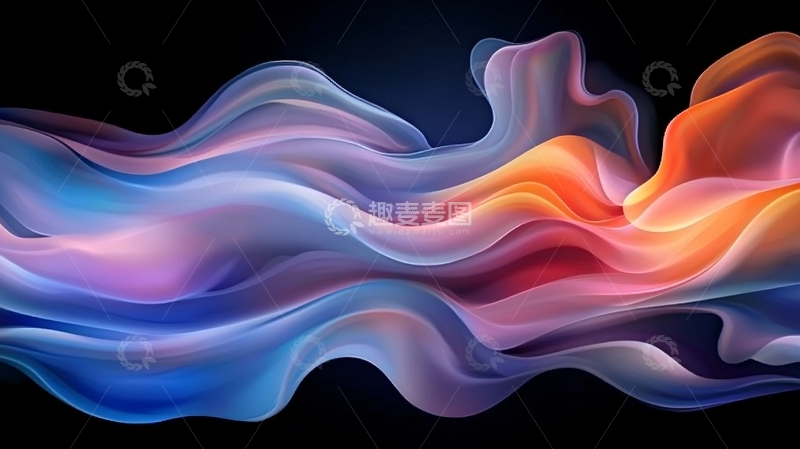 高清大图下载【趣麦麦图】抽象波浪色彩流动背景