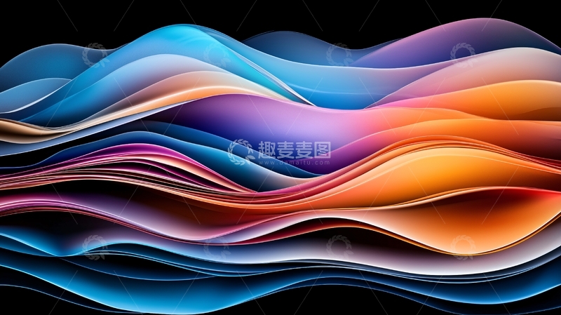 高清大图下载【趣麦麦图】色彩流动抽象波浪背景