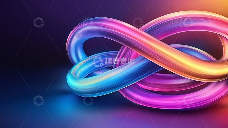 高清大图下载【趣麦麦图】色彩渐变无限循环线条艺术