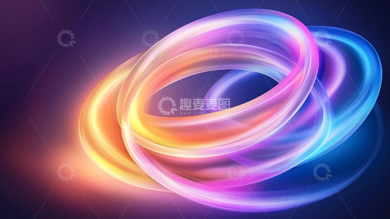 高清大图下载【趣麦麦图】色彩流动的抽象环形背景