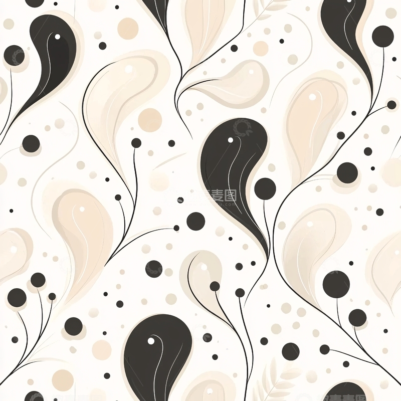 高清大图下载【趣麦麦图】抽象花卉图案背景素材