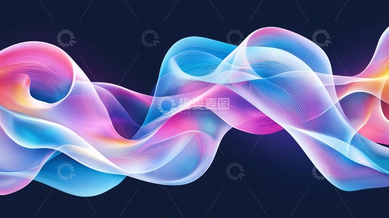 高清大图下载【趣麦麦图】抽象波浪线条艺术背景