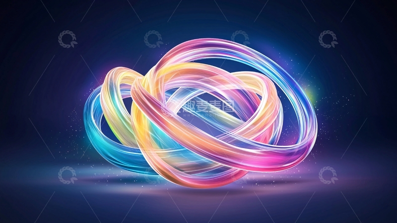 高清大图下载【趣麦麦图】色彩交织的动态光圈