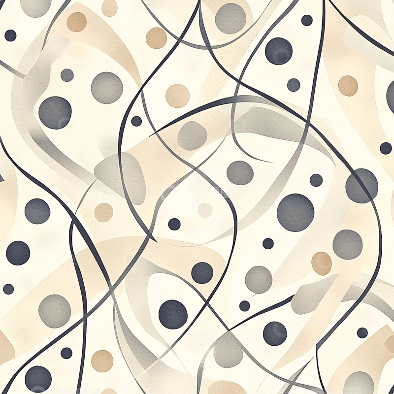 高清大图下载【趣麦麦图】抽象线条与圆点艺术图案