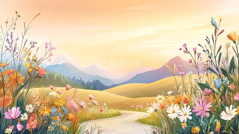 高清大图下载【趣麦麦图】绚丽色彩的田园风光