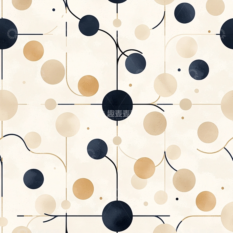 高清大图下载【趣麦麦图】抽象几何圆形线条背景图案
